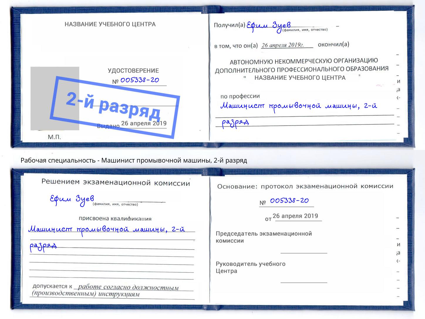 корочка 2-й разряд Машинист промывочной машины Новодвинск