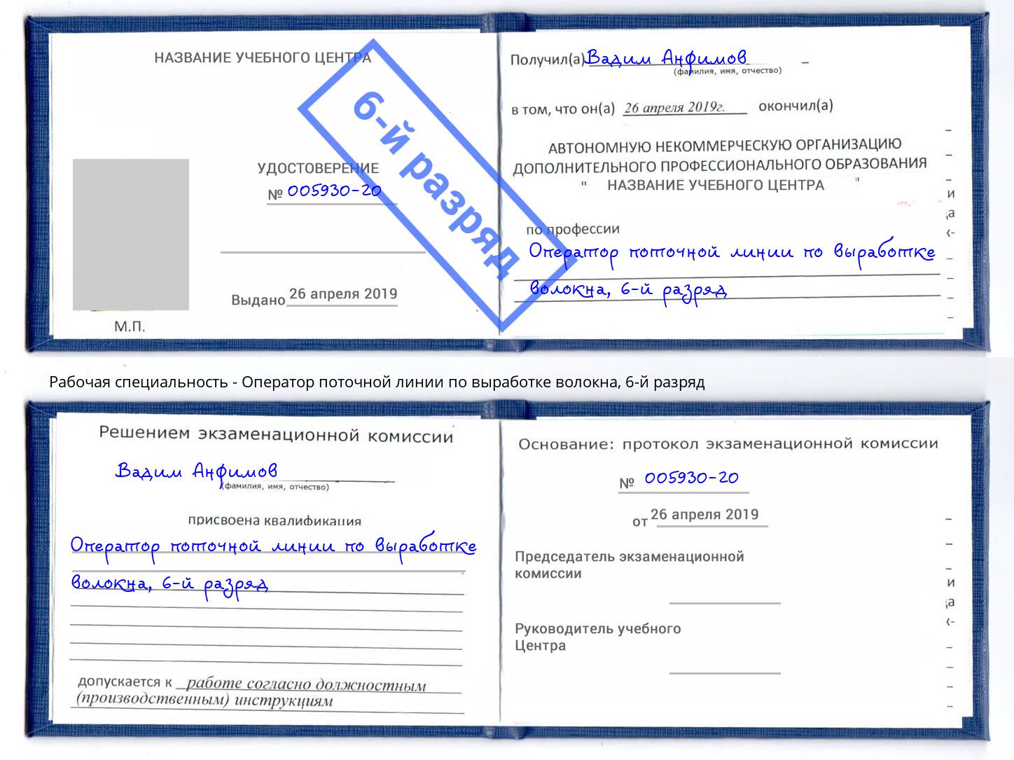 корочка 6-й разряд Оператор поточной линии по выработке волокна Новодвинск